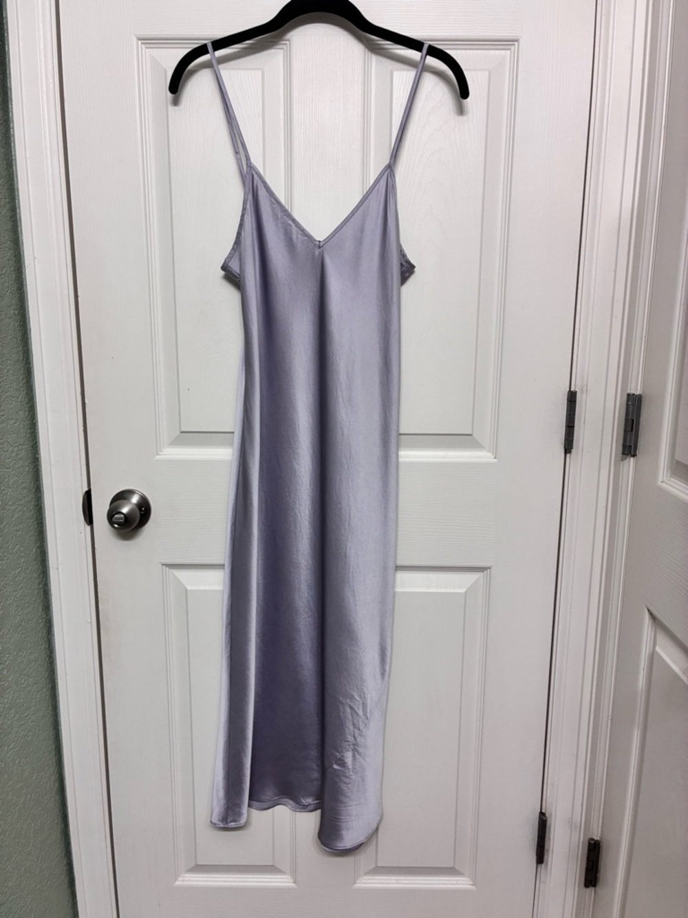Quince Lilac Grey Silk Slip Dress, size medium